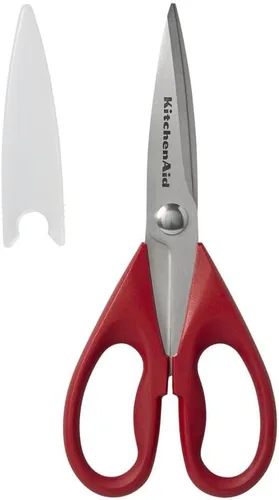 Vista 7 de Tijeras de cocina multiusos KitchenAid con funda protectora, tijeras de acero inoxidable duraderas, aptas para lavavajillas, mango de agarre suave