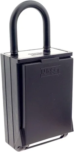 Vista 3 de NU-SET 2080-3 Caja de seguridad con combinación de botón para guardar llaves/tarjetas con grillete para colgar, color negro