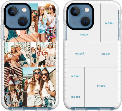 Vista 20 de Funda de teléfono personalizada para iPhone 13 Mini, funda personalizada de fotos de collage de múltiples imágenes, resistente a los arañazos, a
