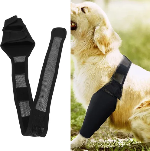 Vista 3 de Coderas protectoras para perros, soporte de codo de compresión para perros, soporte para codo canino y hombro, displasia, artritis, callos de codo
