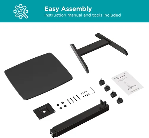 Vista 7 de Kantek Carrito móvil para laptop, altura ajustable (29-49 pulgadas), estación de trabajo para computadora portátil rodante 23.6 x 20.5 pulgadas