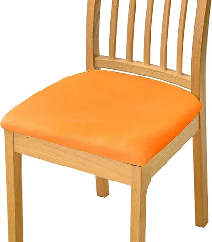 Vista 8 de Fundas de terciopelo para asiento de silla, fundas elásticas para sillas de comedor, fundas de asiento suaves y antideslizantes, fundas de asiento
