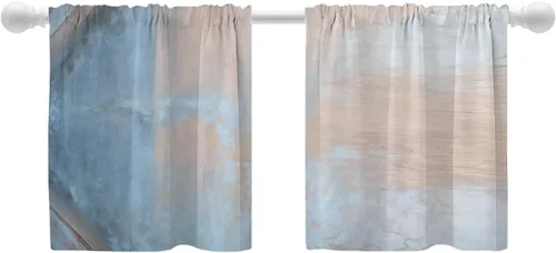 Vista 44 de Shrahala Cortinas de nivel de chakras con mandala beige para ventanas de cocina, paneles de cortina de ventana de mandala multicapa de poliéster
