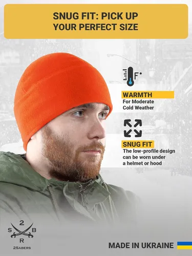 Vista 3 de 2SBR 2SABERS Gorro de invierno cálido de forro polar para hombre, gorro táctico militar del ejército