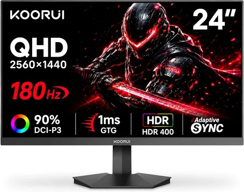 Vista 21 de KOORUI Monitor de juegos de 24 pulgadas 144Hz Full HD 1920 x 1080p IPS ultra delgado con HDMI VGA, sincronización adaptativa, 99% SRGB, VESA