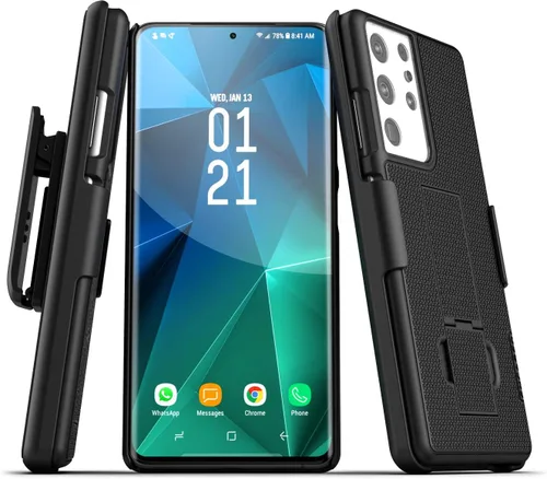 Vista 13 de Encased DuraClip - Funda para Samsung Galaxy S21 con clip para cinturón (2021), funda delgada con funda, color negro