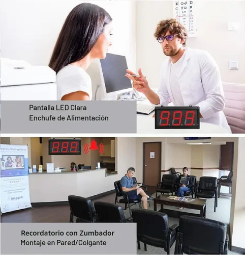 Vista 2 de LED arriba/abajo contador con caja de interruptor y pantalla LED roja 4" (3 dígitos)