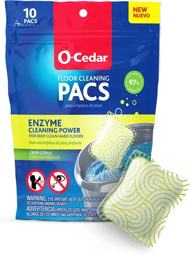 Vista 2 de O-Cedar System Easy Wring - Trapeador giratorio y balde con 3 recambios adicionales con Citrus Pac (Paquete de variedad)