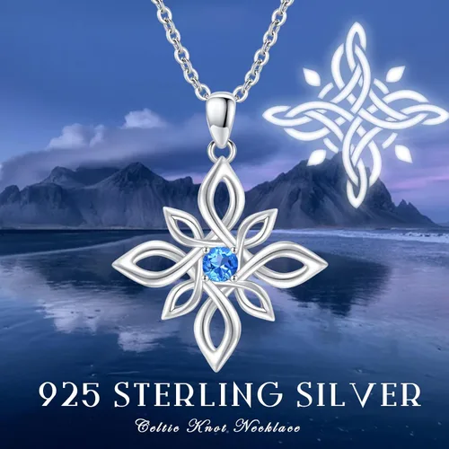 Vista 4 de Celtic Knot Necklace Witches Knot Necklace 925 Sterling Silver Celtic Witch Pendant Necklace Good Luck Celtic Jewelry Wiccan Jewelry Gifts for Women