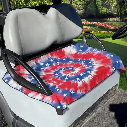Vista 7 de UNICEU Fundas de asiento de carrito de golf, toalla de asiento de carrito de golf de microfibra, ajuste universal para 2 personas, fundas de asiento
