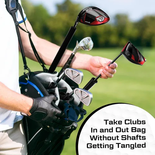 Vista 9 de Juego de 14 tubos para bolsas de golf (1.25 pulgadas) + 1 (1.5 pulgadas) para agarre de putter grueso, mangas de protección para club, divisores