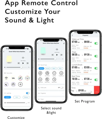 Vista 9 de Momcozy - Máquina de sonido para bebés, máquina de ruido blanco para dormir con luz nocturna, entrenador de sueño para niños pequeños con 34 sonidos
