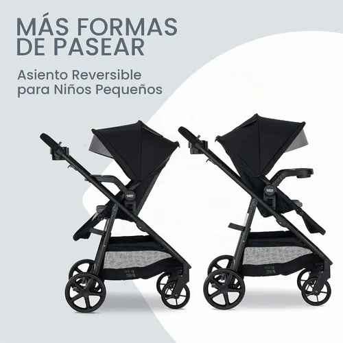Vista 2 de Britax Brook+ cochecito de bebé modular, ultra ligero para bebés y niños pequeños con inserto SafeWash y 4 formas de pasear, ónix gris Ónix grafito