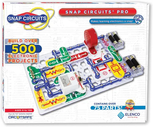 Vista 5 de Snap Circuits Pro SC-500 Kit de exploración electrónica, más de 500 proyectos, manual de proyectos a color, más de 73 piezas de presión en circuito