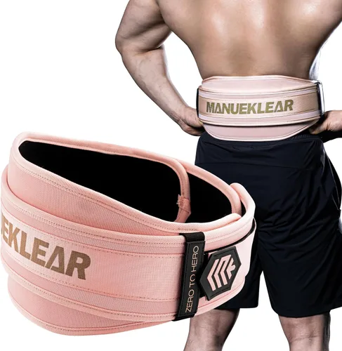 Vista 8 de Cinturón de levantamiento de pesas, cinturones de levantamiento para mujeres y hombres, cinturón de levantamiento de pesas MANUEKLEAR con bloqueo