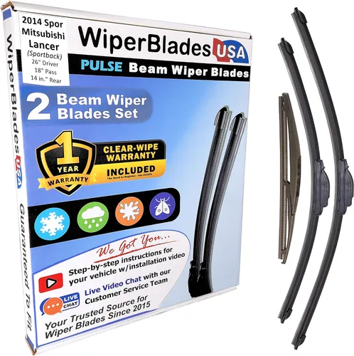 Vista 214 de WiperBladesUSA Juego de limpiaparabrisas con garantía de 1 año compatible con Mitsubishi Montero 1983 (juego de 2) de pulso