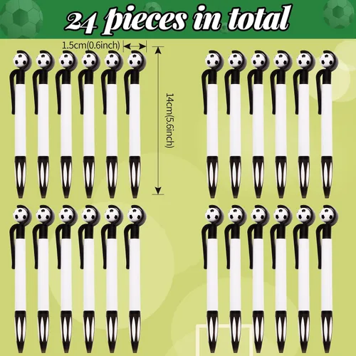 Vista 2 de Kolewo4ever Juego de regalos de fiesta de fútbol de 172 piezas con 24 bolígrafos, 24 pulseras, 24 mini bloc de notas, 100 calcomanías de fútbol