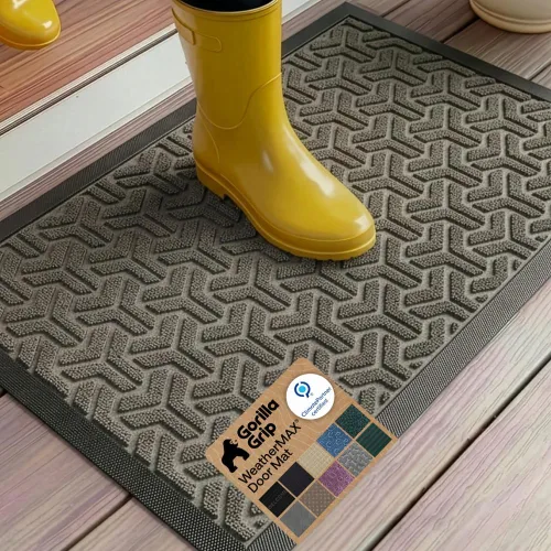 Vista 23 de Gorilla Grip - Tapete WeatherMax todo terreno 100% impermeable, caucho natural, resistente a manchas y decoloración, interior y exterior, fácil