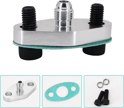 Vista 4 de 4AN Fitting T3 T3/T4 T04 Turbo Kit de adaptador de junta de entrada de alimentación de aceite Turbo