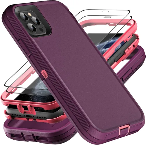 Vista 7 de YKHJKLEC para iPhone 11 Pro Max, funda de grado militar 3 en 1 resistente a prueba de golpes/caídas/polvo con 2 piezas de protector de pantalla