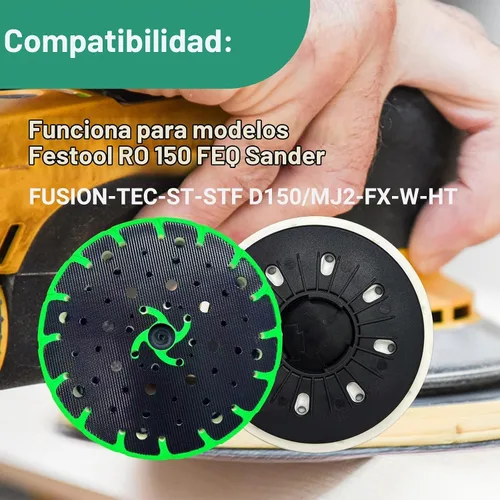 Vista 2 de Almohadilla de lijado suave mejorada 202461 de 6 pulgadas para lijadora