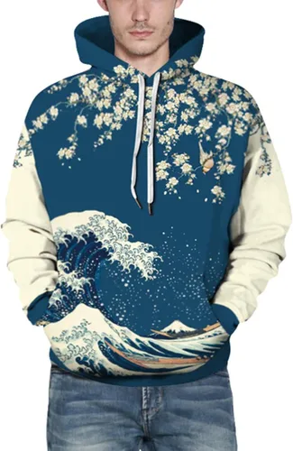 Vista 3 de Chaos World Men's Novelty Hoodie Realistic 3D Print Pullover Unisex Casual Sweatshirt