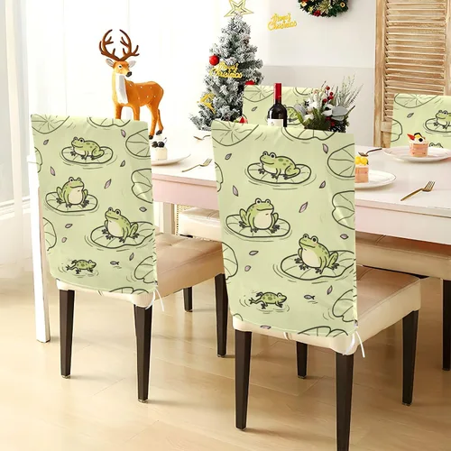Vista 3 de Juego de 6 fundas protectoras para sillas de comedor, impermeables, suaves para fiestas, fundas para sillas de comedor, fundas para sillas