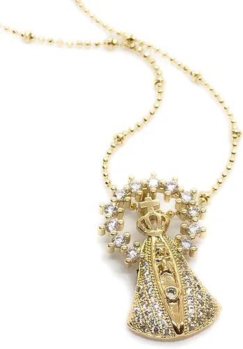Vista 4 de LESLIE BOULES Virgen del Valle Colgante Collar de 18.0in Cadena chapada en oro de 18 quilates
