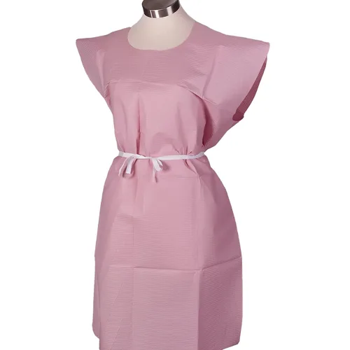 Vista 8 de TIDI Choice Gowns, azul (paquete de 50) – Tejido/poliéster/tejido – espalda abierta, lazo en la cintura, vestidos médicos de manga corta – Vestidos