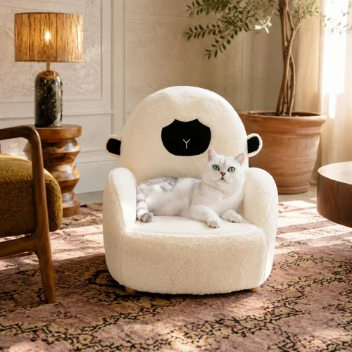 Vista 3 de Ownkoti Mini Sofa for Pets, Fluffy Pet Bed for Cats and Dogs Kids Couch
