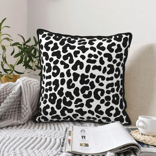 Vista 6 de Funda de almohada cuadrada decorativa de terciopelo con estampado de leopardo, guepardo y negro, de 18 x 18 pulgadas, para cama, sofá, sala