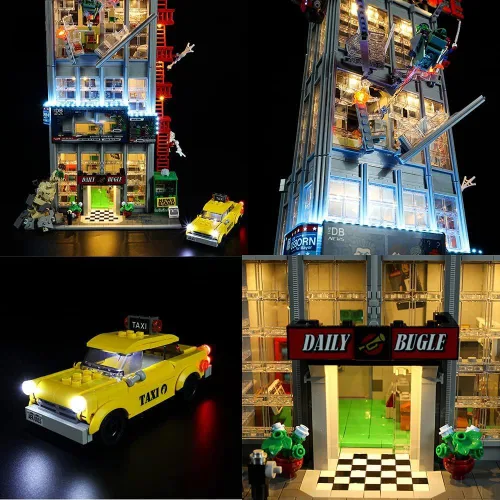 Vista 5 de RC con kit de luz LED de sonido compatible con Lego 76178, kit de iluminación de construcción para el modelo de bloques de construcción