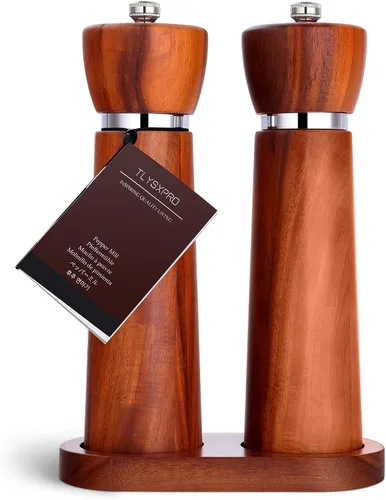 Vista 16 de TLYSXPRO Molinillo de pimienta de madera, molinillo de pimienta recargable con mecanismo de cerámica de gran tamaño ajustables mejoradas, molinillo