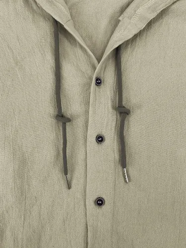 Vista 3 de Guayabera - Camisas de lino de manga larga para hombre, camisa casual blanca con botones para hombre en playa y verano