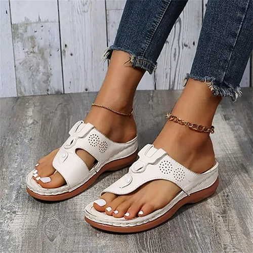 Vista 93 de Ladmiple Sandalias ortopédicas florales de moda 2023 con soporte de arco, zapatillas romanas casuales con puntera abierta