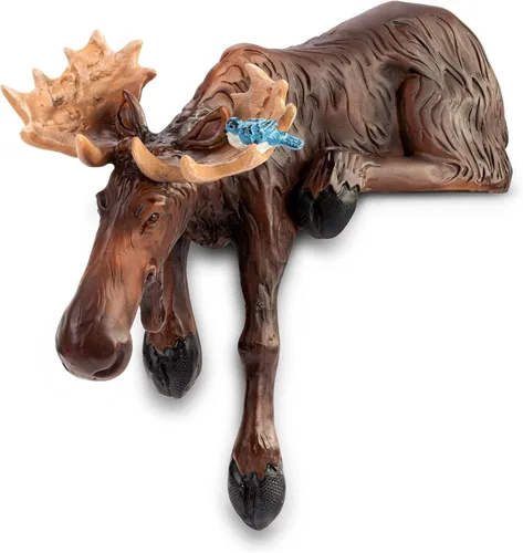 Vista 3 de DEMDACO Bearfoots by Jeff Fleming - Figura de alce natural de 7.5 x 7 pulgadas, de resina fundida a mano, para niñera