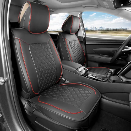 Vista 38 de MotorBox Meridian Series - Fundas de asiento de piel napa, fundas clásicas de asiento delantero, de piel sintética de alta calidad, color beige