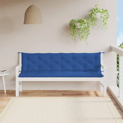 Vista 3 de vidaXL Cojines para banco de jardín, 2 piezas, tela Oxford duradera, ligeros y resistentes al agua, relleno de fibra hueca, uso en interiores