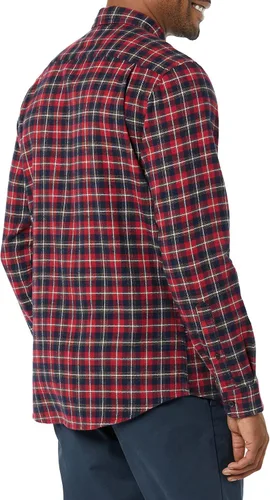 Vista 50 de Amazon Essentials Camisas de franela de manga larga para hombre, corte ajustado, a cuadros con botones