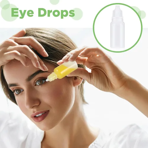Vista 5 de Uiifan 12 botellas de plástico con cuentagotas de 0.3 fl oz, botella vacía con gotero para ojos, pequeños recipientes de líquido exprimibles