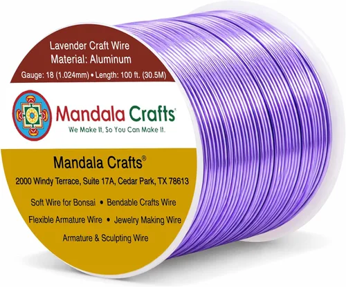 Vista 114 de Mandala Crafts - Alambre de aluminio anodizado de calibre 22 para hacer joyas - 137.2 m de alambre flexible surtido y coloreado - Doble para bonsái