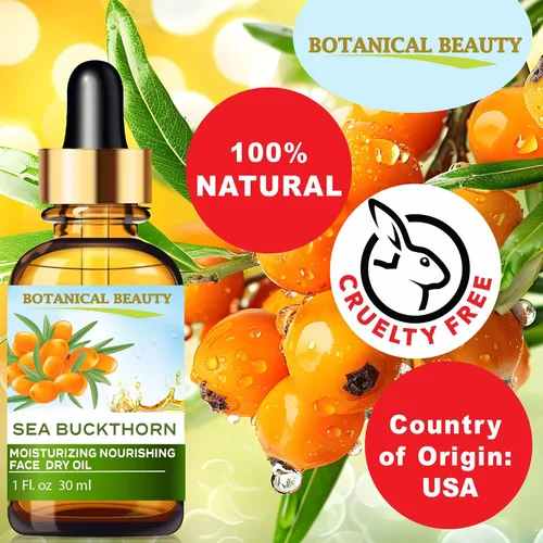 Vista 4 de Botanical Beauty Aceite seco hidratante facial nutritivo 100% natural. Salvado de arroz, rosa mosqueta, argán orgánico, aceite de fruta de espino