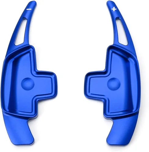 Vista 2 de iJDMTOY Extensiones de paleta grandes de aluminio azul deportivo compatibles con Mercedes Benz W205 Clase C 2015-2021, Clase E W213, Clase C117 CLA