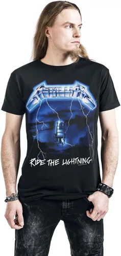 Vista 2 de Metallica Camiseta ajustada Ride The Lightning Tracks (impresión trasera) para hombre