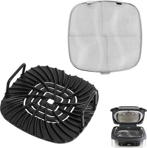 Vista 9 de Protector de salpicaduras de acero inoxidable para Ninja Foodi AG301, accesorios para freidora de aire, protector de salpicaduras de freidora