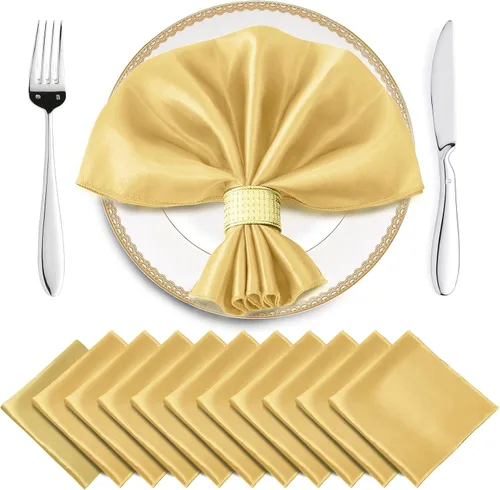 Vista 17 de Horbaunal Paquete de 30 servilletas de satén negro de 20 x 20 pulgadas, servilletas cuadradas suaves de tela sedosa, decoración de mesa para bodas