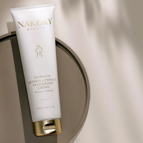 Vista 2 de Nakery Beauty SkinReserve Retinol + crema ferúlica facial y corporal para piel madura, hidratante antienvejecimiento con manteca de karité, ayuda a