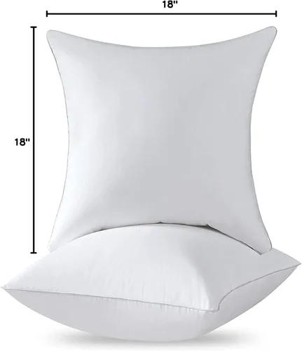 Vista 11 de Qeils Juego de 2 rellenos de almohada de 18 x 18 pulgadas, color blanco con funda de poliéster suave, insertos de almohada rectangulares cuadrados