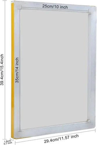 Vista 2 de Caydo 2 marcos de impresión de pantalla de seda de aluminio de 10 x 14 pulgadas con malla blanca 110 para serigrafía
