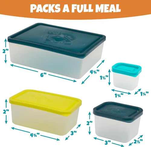 Vista 7 de Contenedores de almuerzo de control de porciones – Contenedores reutilizables de preparación de comida, sin BPA, juego de 4 (playa/multicolor)